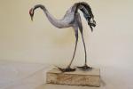 Sculpture by Hilda Vaughan photo of a crane sculpture art piece by Hilda Vaughan